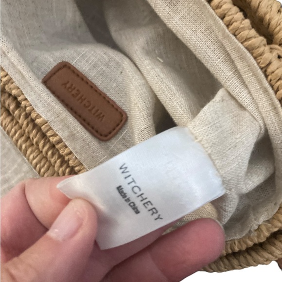 WITCHERY Wicker Basket Bag with Great Leather Trim-ADORABLE! - Picture 6 of 9